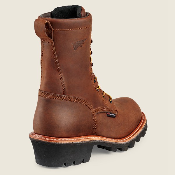 Red Wing Iş Botu Erkek - Loggermax - 9-Inch Waterproof Soft Toe - Kahverengi - 91TQHYWMG